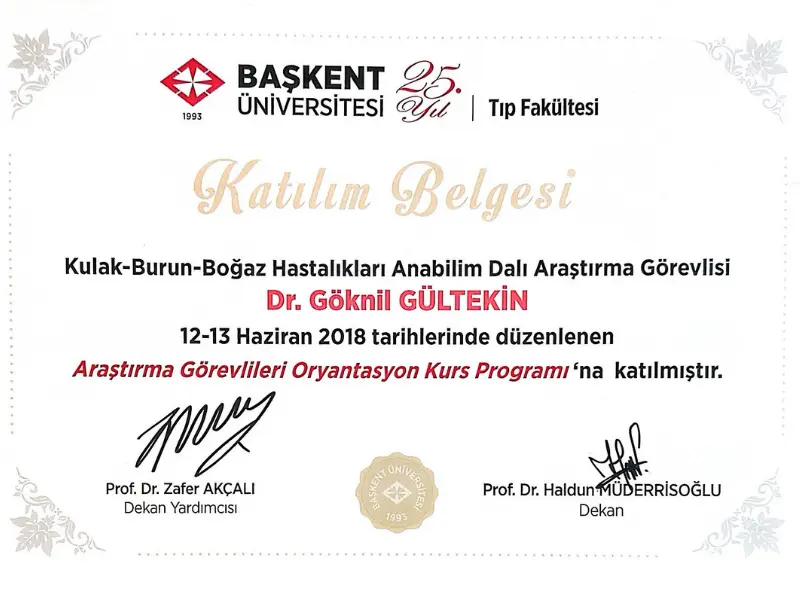 goknil gultekin md orientation course 2018