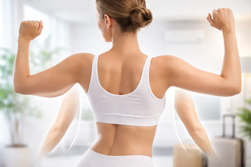 Arm Lift (Brachioplasty) surgery image showing toned upper-arm contour and improved definition after excess skin removal.