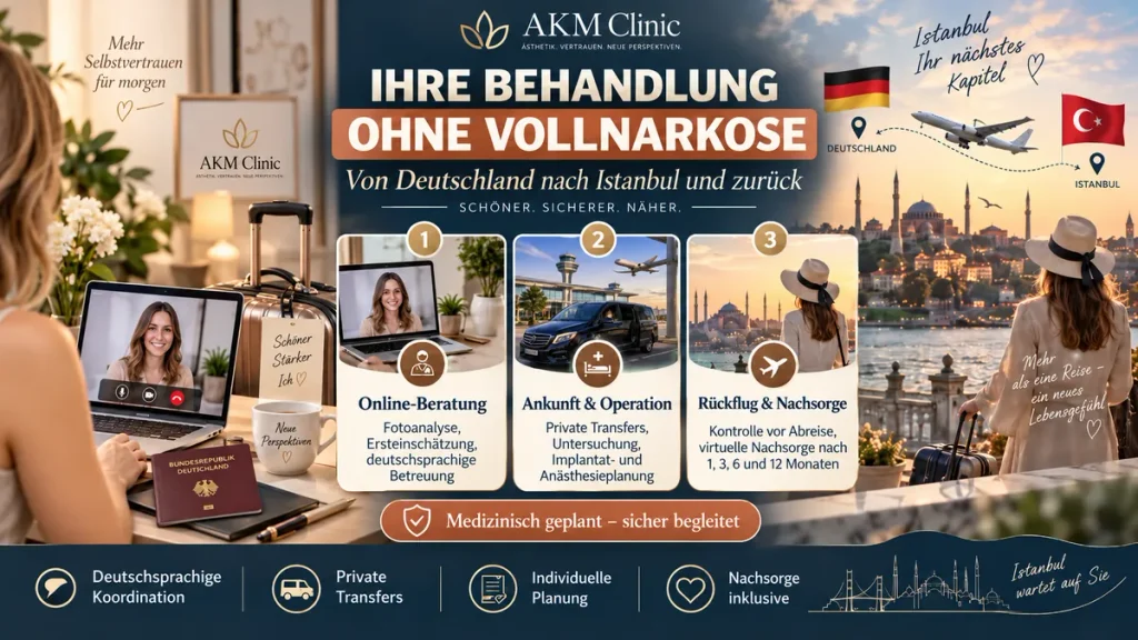 Brustvergrößerung ohne Vollnarkose: Behandlung von Deutschland nach Istanbul mit Beratung, OP und Nachsorge.