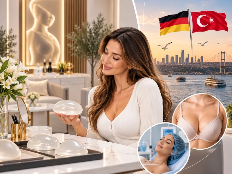Awake Brustvergrößerung in der Türkei: Patientin informiert sich in Istanbul über Brustimplantate ohne Vollnarkose.