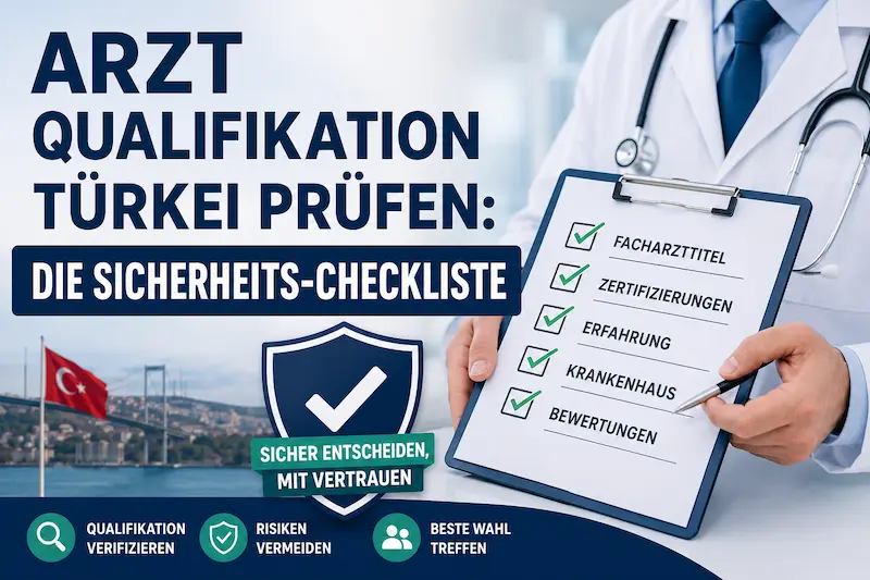 Arzt Qualifikation Türkei prüfen: Arzt mit Checkliste zu Facharzttitel, Zertifizierungen, Erfahrung und Krankenhaus.