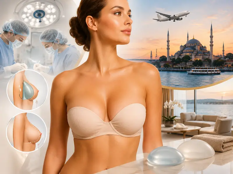Breast Lift with Implants Augmentation Mastopexy featured image showing implant planning, surgery care, and Istanbul recovery.