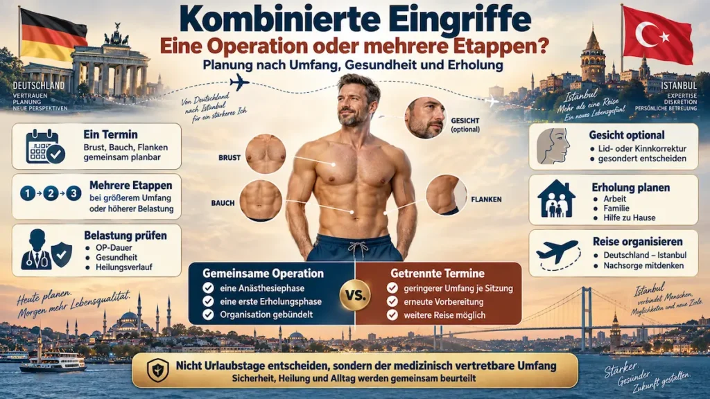 Daddy Makeover in der Türkei: kombinierte Eingriffe an Brust, Bauch und Flanken in einer Operation oder mehreren Etappen