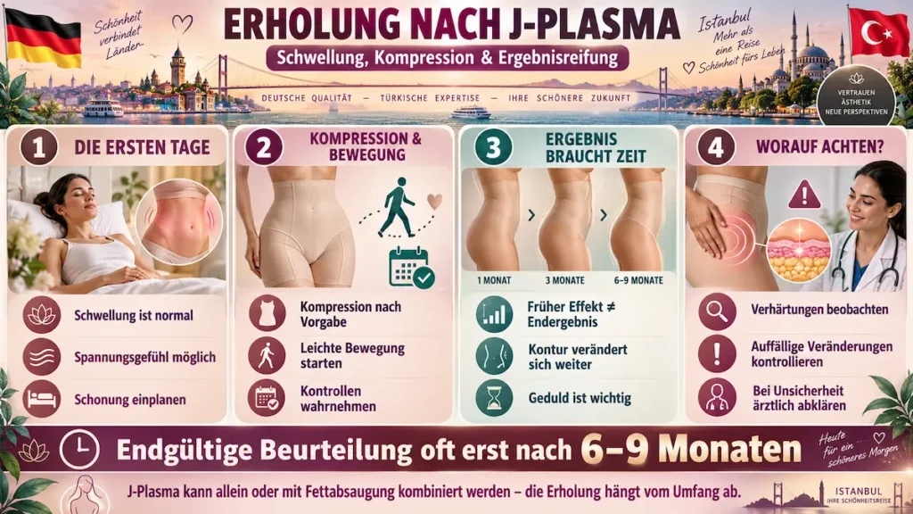 Erholung nach J-Plasma mit Renuvion: Schwellung, Kompression und Heilungsverlauf bis zur Ergebnisreifung