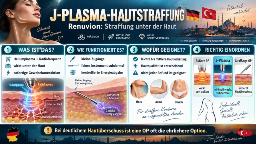 J-Plasma-Hautstraffung mit Renuvion zeigt Heliumplasma und Radiofrequenz zur subdermalen Hautstraffung