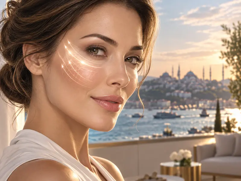 Mittelgesichtslifting in der Türkei mit angehobener Wangenkontur und harmonisiertem Mittelgesicht vor Istanbul