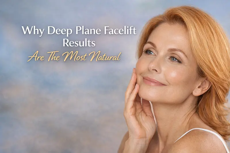 Deep plane facelift results shown with a natural, refreshed look in a British patient style cover image