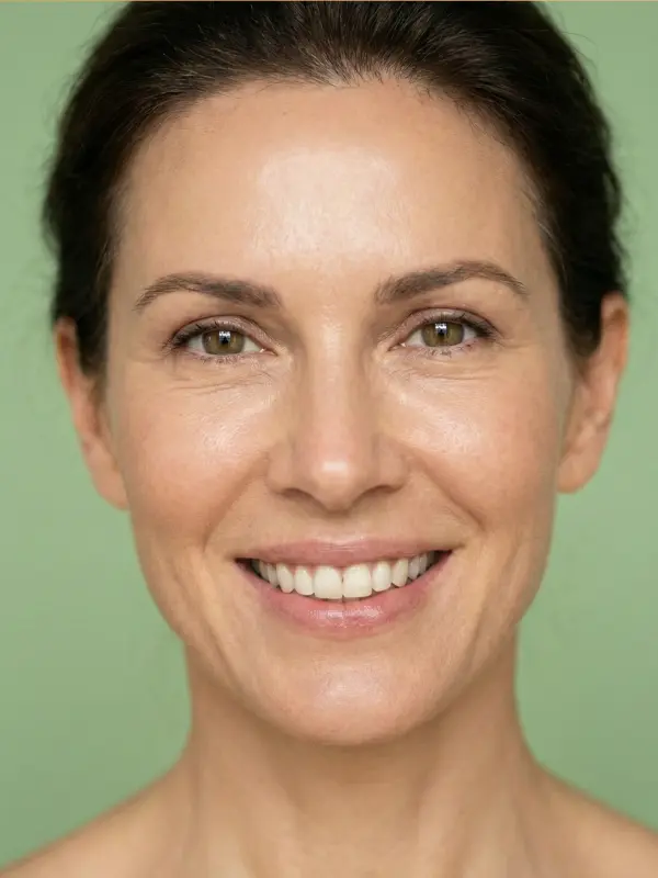 Natural looking result of Deep Plane Facelift, Neck Lift and Upper Eyelid surgery package at AKM Clinic Turkey showing defined jawline and refreshed eyes