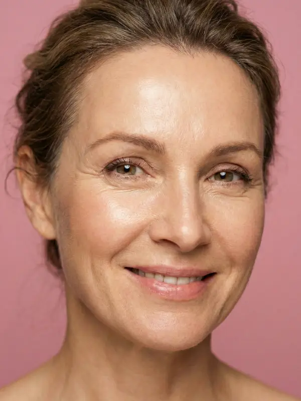 Natural looking result of Deep Plane Facelift and Temporal Lift package at AKM Clinic Turkey showing restored V-shape and lifted brows