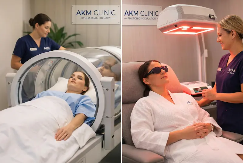 recovery support at akm clinic: liposuction sonrası iyileşmeyi desteklemek için hbot (hiperbarik oksijen tedavisi) ve lllt fotobiyomodülasyon seansı