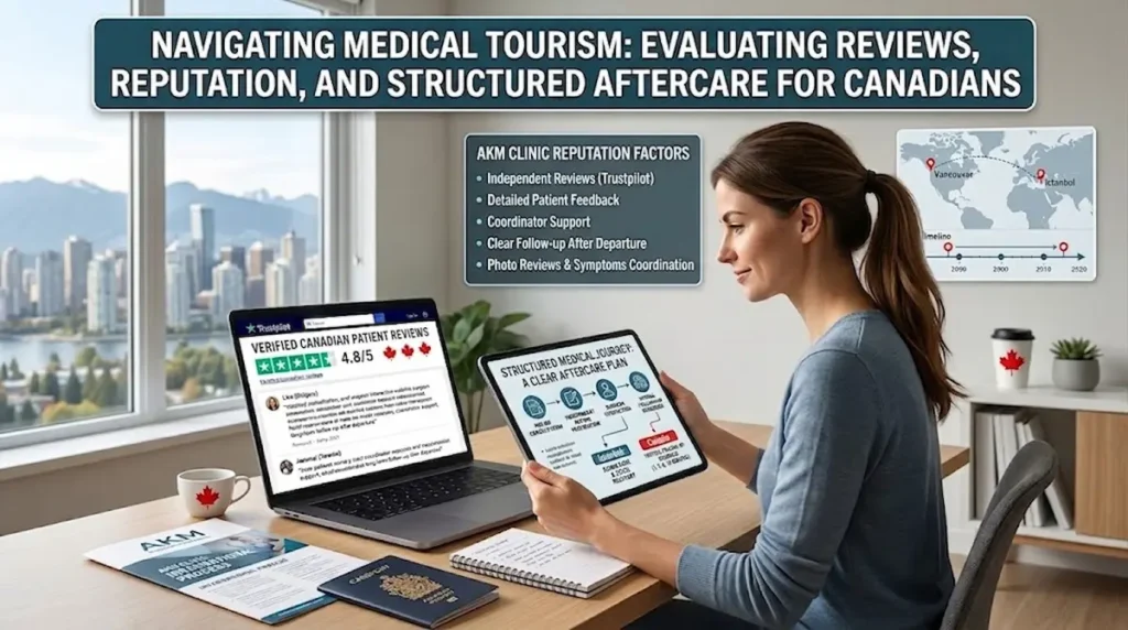 Canadian patient reviews best plastic surgery clinic Turkey ratings, reputation, and aftercare before medical travel.