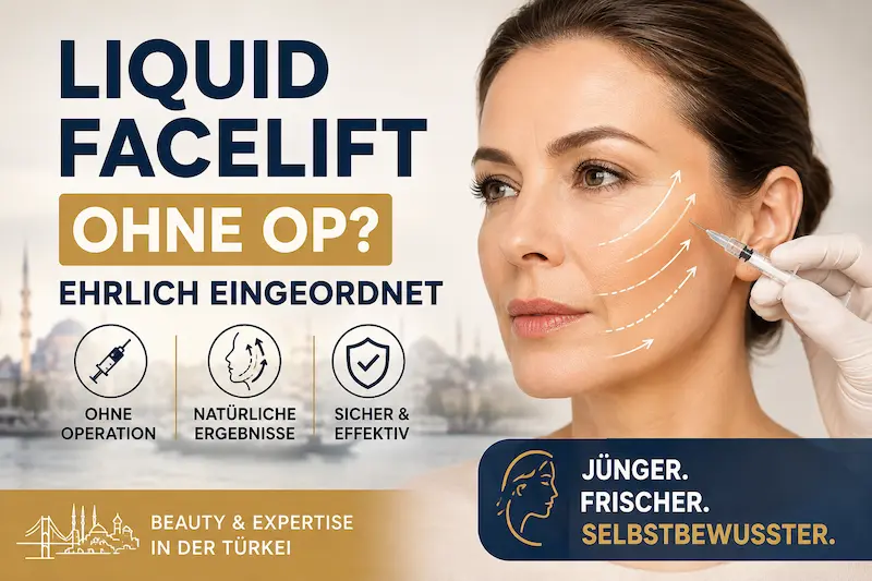 Liquid Facelift Türkei: Frau bei einer Filler-Behandlung zur nicht-chirurgischen Gesichtsverjüngung