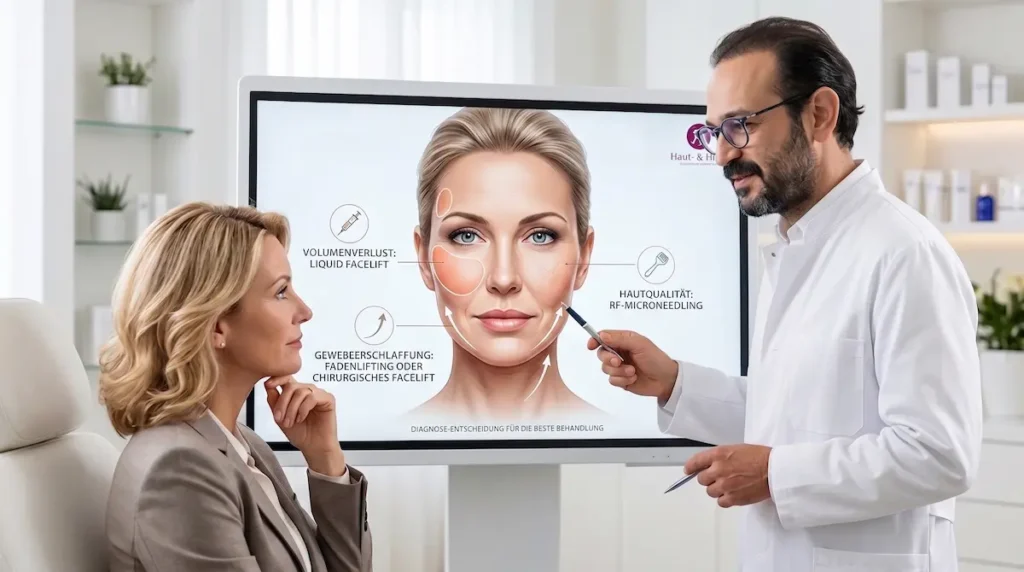Liquid Facelift Türkei: Beratung zu Volumenverlust, Hauterschlaffung und der passenden Gesichtsbehandlung